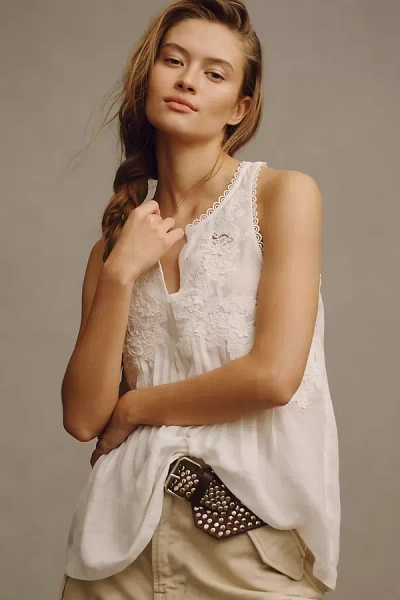 Ranna Gill Lace Tank Top In White