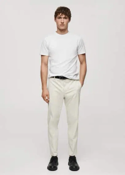 Mango Man Slim Fit Technical Fabric Pants Light/pastel Grey