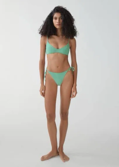 Mango Haut Bikini Finition Brillante In Turquoise