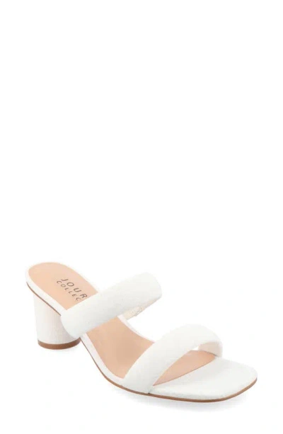 Journee Collection Women's Aniko Tru Comfort Double Strap Block Heel Sandals In White
