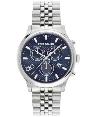 Ferragamo Salvatore  Men's Swiss Chronograph Stainless Steel Bracelet Watch 42mm