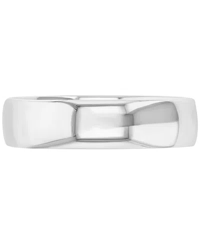 Macy's High-polished Finish Comfort Fit Dome Stack Band In Silver
