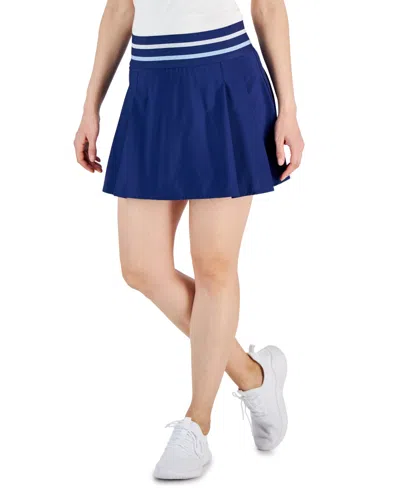 Id Ideology Women's High-waist Pleated Skort, Created For Macy's In Tartan Blue