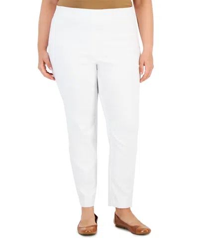 Jm Collection Plus Size Pull-on Cambridge Pants, Created For Macy's In Bright White