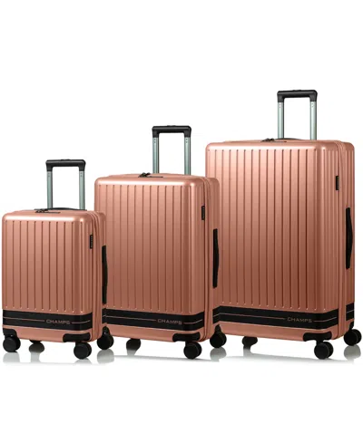 Champs 3-piece Fresh Ii Hardside Luggage Set In Pink