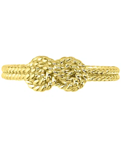 Macy's Rope-textured Double Knot Double Band Statement Ring In Gold