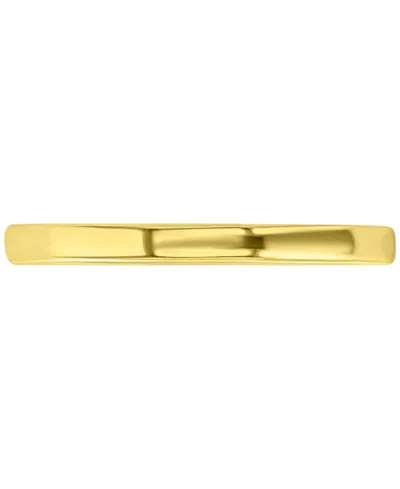 Macy's Polished Finish Dome Comfort Fit Narrow Stack Band In Gold