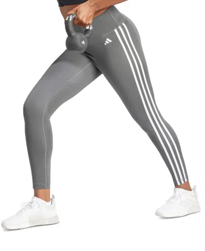 Adidas Originals Women's Train Essentials 3-stripes 7/8 Leggings In Grey