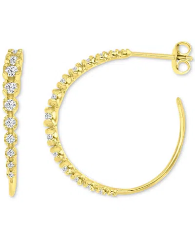 Macy's Cubic Zirconia Graduated & Tapered Small Hoop Earrings, 1" In Gold