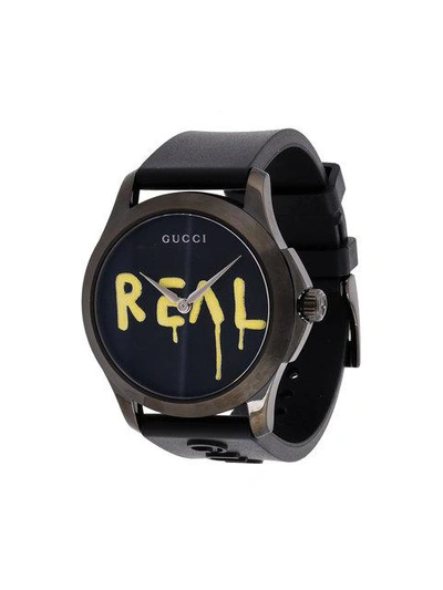 Gucci Real Rubber Strap Watch, 38mm In Black