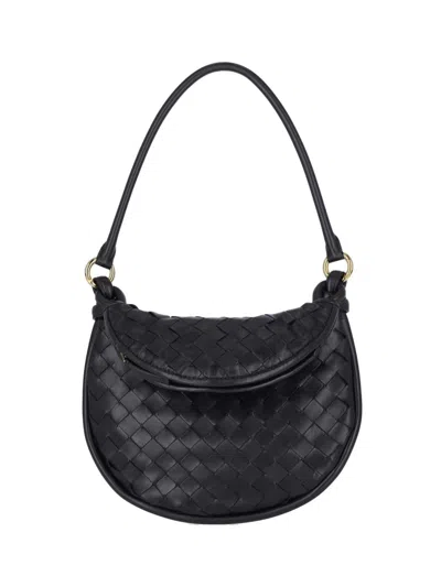 Bottega Veneta Small Gemelli Leather Shoulder Bag In Black