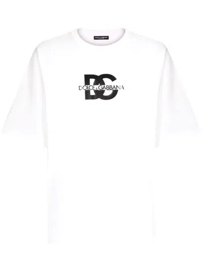 Dolce & Gabbana Dg Logo Print T-shirt Clothing In White