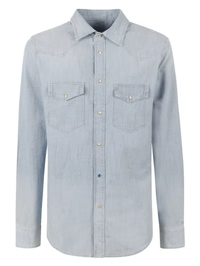 Jacob Cohen Denim Buttoned Shirt In Blue