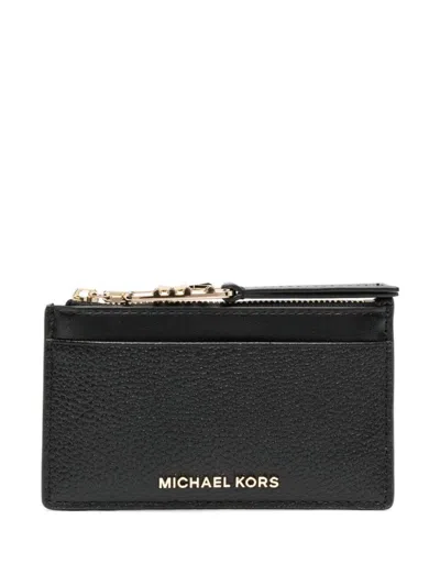 Michael Kors Zippered Card Holder Accessories In Black