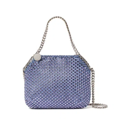 Stella Mccartney Mini Falabella Crystal Mesh Bag In Purple