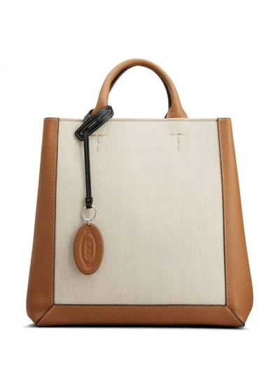 Tod's Double Up Medium Shopping  Bags In Brown
