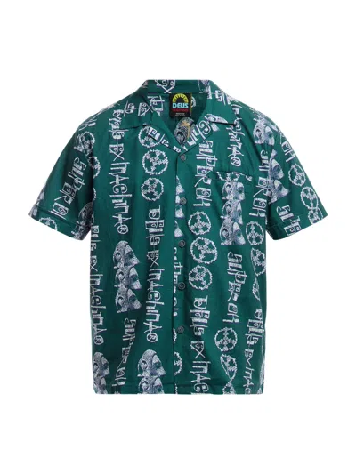 Deus Men's Short Sleeve Effigy Shirt Multi In Green