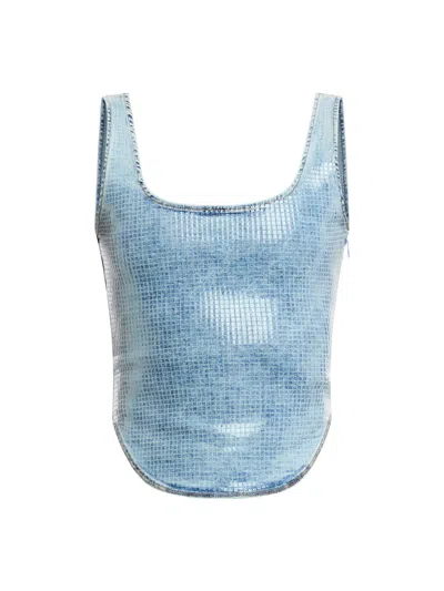 Diesel Blue De-shi-s Denim Tank Top In 1