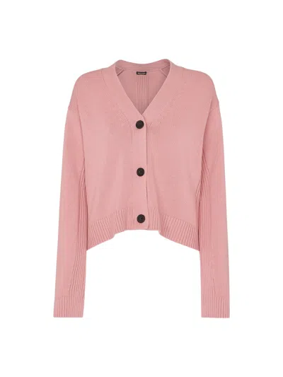 Whistles Nina Button Front Cardigan Sweater In Dusty Pink