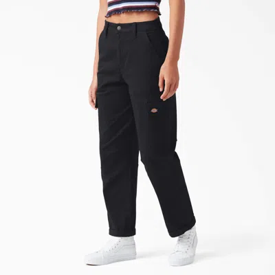 Dickies Women's Relaxed Fit Cropped Cargo Pants In Black