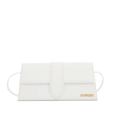 Jacquemus Le Bambino Long Leather Shoulder Bag In Белый