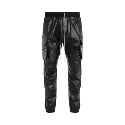 Rick Owens Mastodon Cargo Denim Pants In Black