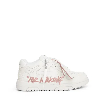 Off-white Off White Woman White Leather Out Of Office For Walking Sneakers In Bianco