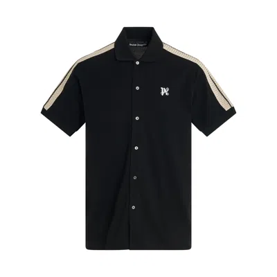 Palm Angels Monogram Track Polo In Black
