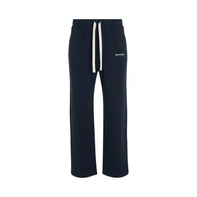 Palm Angels Classic Logo Cotton Track Trousers In Blue