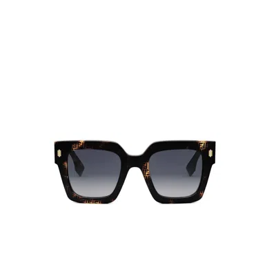 Fendi Fe40101f 5255b Acetate Sunglasses In Black