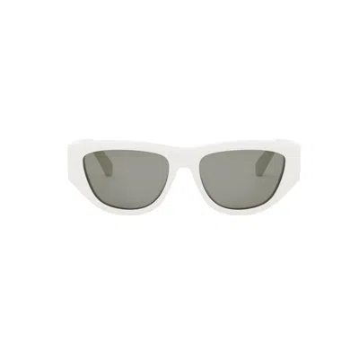 Celine Cl40278u 5525a Acetate Sunglasses In White