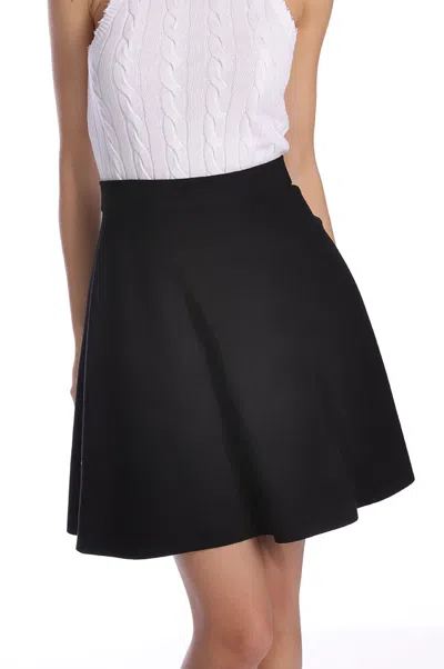 Minnierose Minnie Rose Viscose Flared Skirt In Black