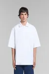 Marni Oversized Polo Shirt With  Patches In Lilly White