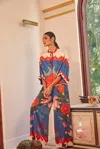 Carolina K Kimono Top In Peacock Hamsa