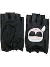 KARL LAGERFELD Karl fingerless gloves,GOATSKIN100%