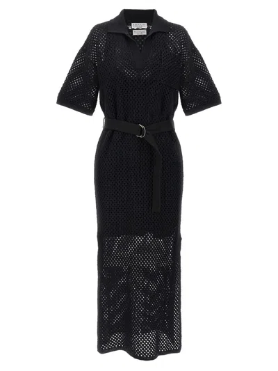 Brunello Cucinelli Openwork Dress In Black