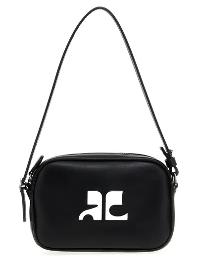 Courrèges 'slim Leather Camera Bag' Shoulder Bag In Black