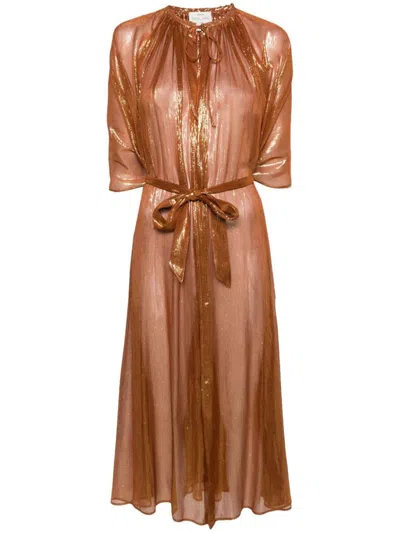 Forte Forte Chiffon Lurex Cape In Bronze