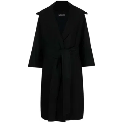 Gianluca Capannolo Single-breasted Belted Coat In Black