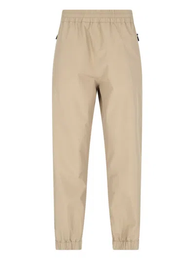 Moncler Grenoble Elastic Waistband Trousers In Beige