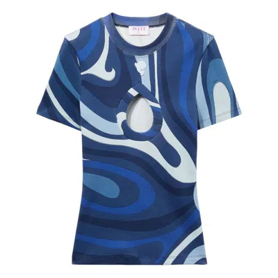 Pucci Marmo-print T-shirt In Blue