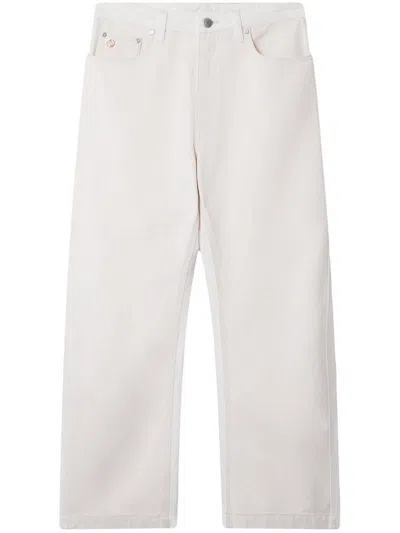Stella Mccartney High-waisted Cropped Jeans In Nude & Neutrals