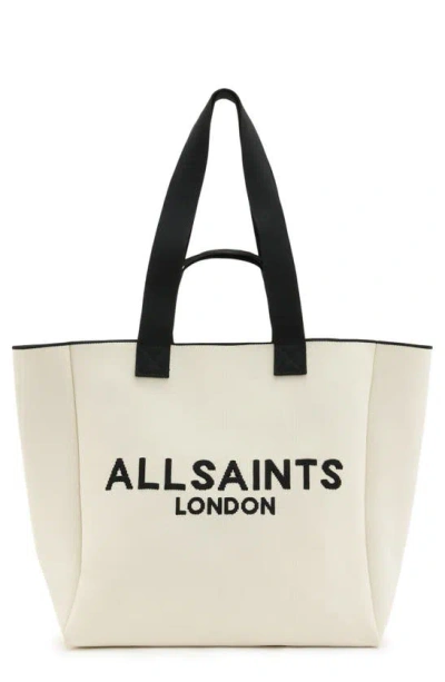 Allsaints Izzy Recycled Polyester Tote In Desert White