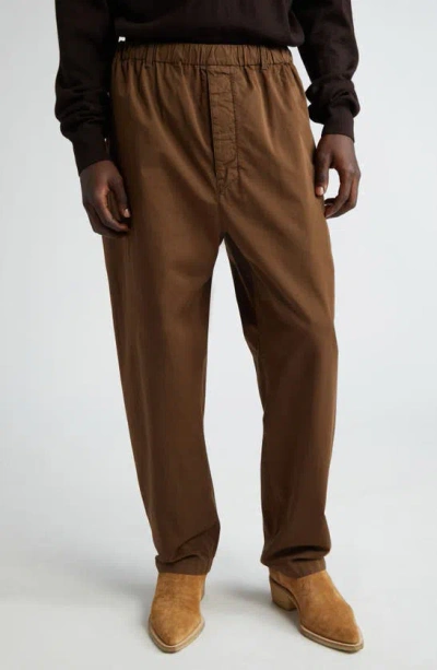 Lemaire Relaxed Pants In Dark_tobacco