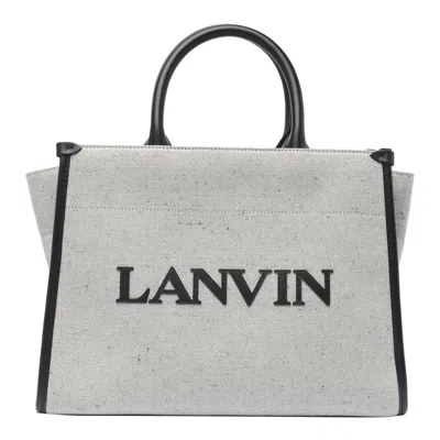 Lanvin Logo Handbag In Grey