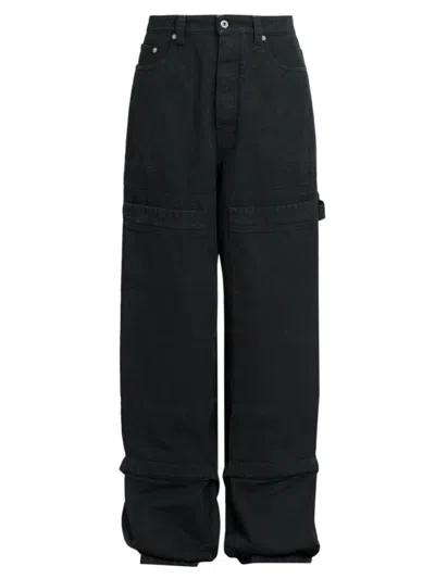 Off-white Garment Dyed Relaxed Carpenter Pants In Black