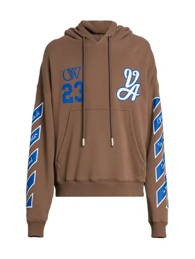 Off-white 23 Varsity Skate Cotton Hoodie In Brown