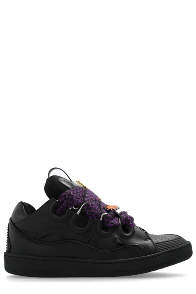 Lanvin Black Future Edition Curb 3.0 Sneakers In Black/red