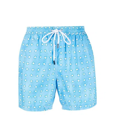 Barba Graphic-print Swim Shorts In Blue