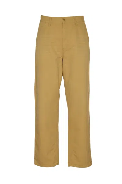 Carhartt Wip Trousers In Bourbon Aged Canvas